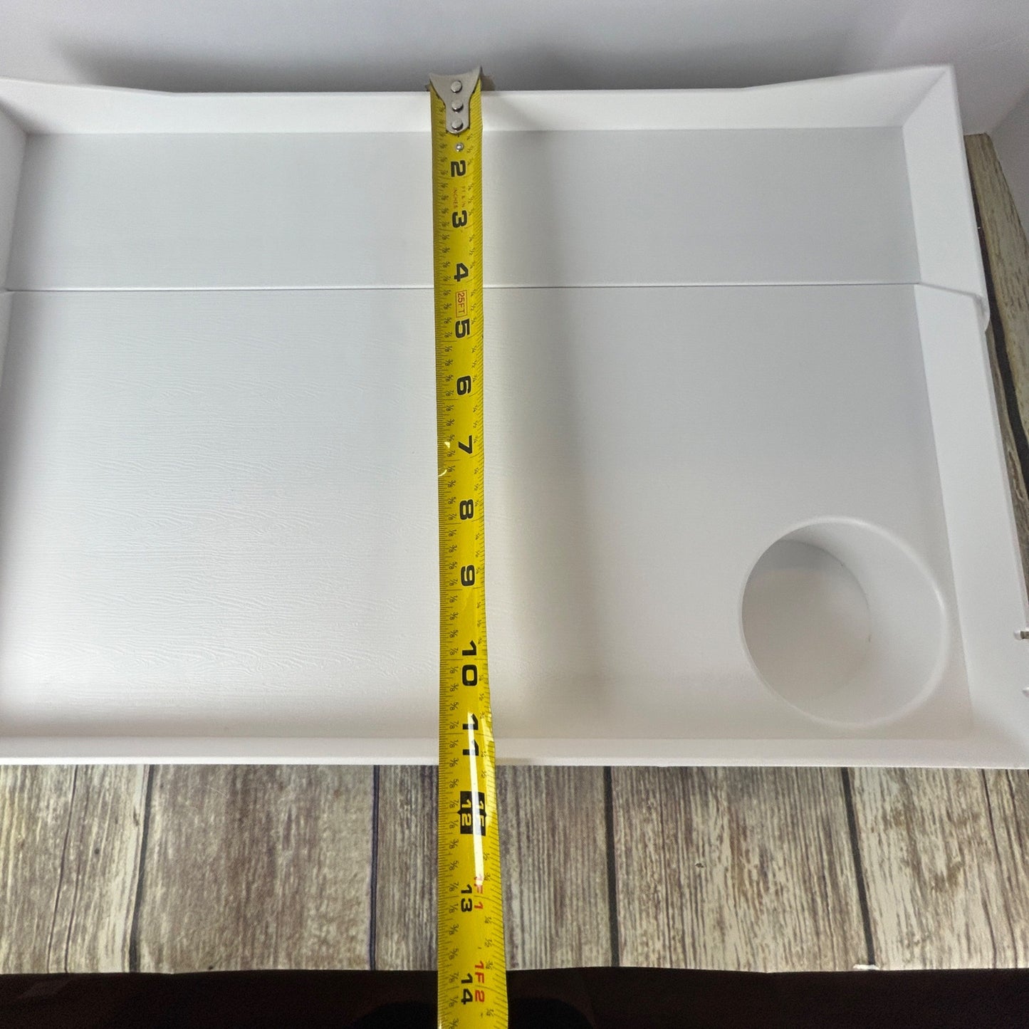 Spacelead Bedside Shelf For Bed & Top Bunk - Clip On Nightstand Snack Organizer & Floating Bed Side Table Tray In White Plastic