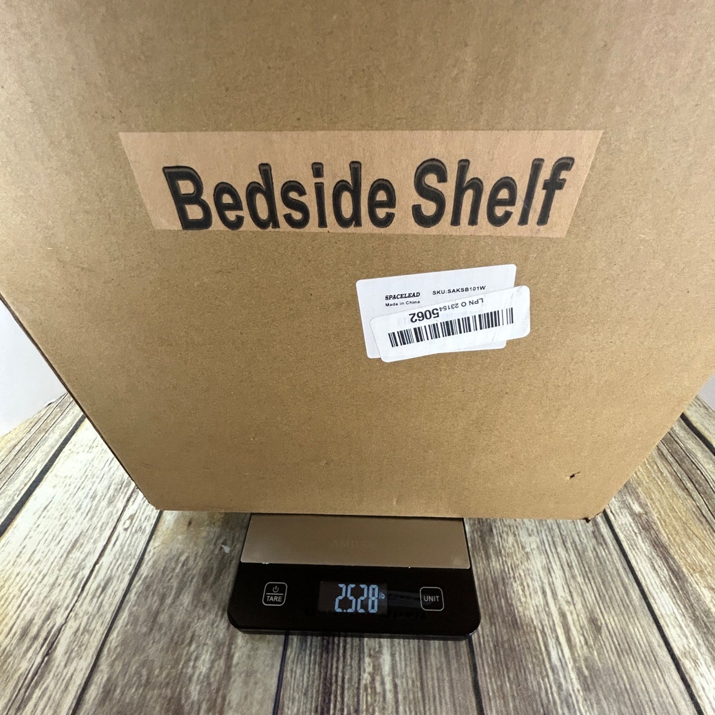 Spacelead Bedside Shelf For Bed & Top Bunk - Clip On Nightstand Snack Organizer & Floating Bed Side Table Tray In White Plastic