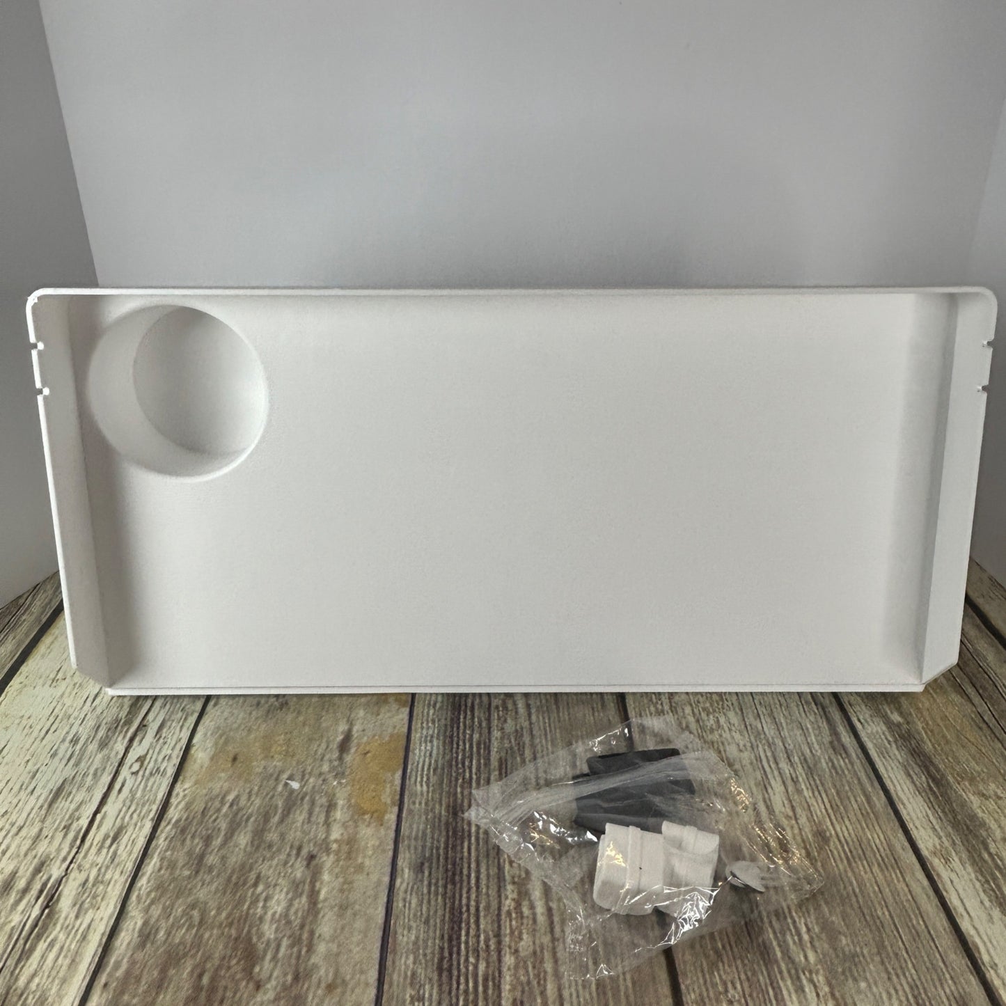 Spacelead Bedside Shelf For Bed & Top Bunk - Clip On Nightstand Snack Organizer & Floating Bed Side Table Tray In White Plastic