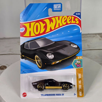 Hot Wheels 71 Lamborghini Miura SV Die-Cast Car 78/250  Guaranteed For Life  3+ Years Old  70s Vs. 90s Series