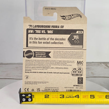 Hot Wheels 71 Lamborghini Miura SV Die-Cast Car 78/250  Guaranteed For Life  3+ Years Old  70s Vs. 90s Series