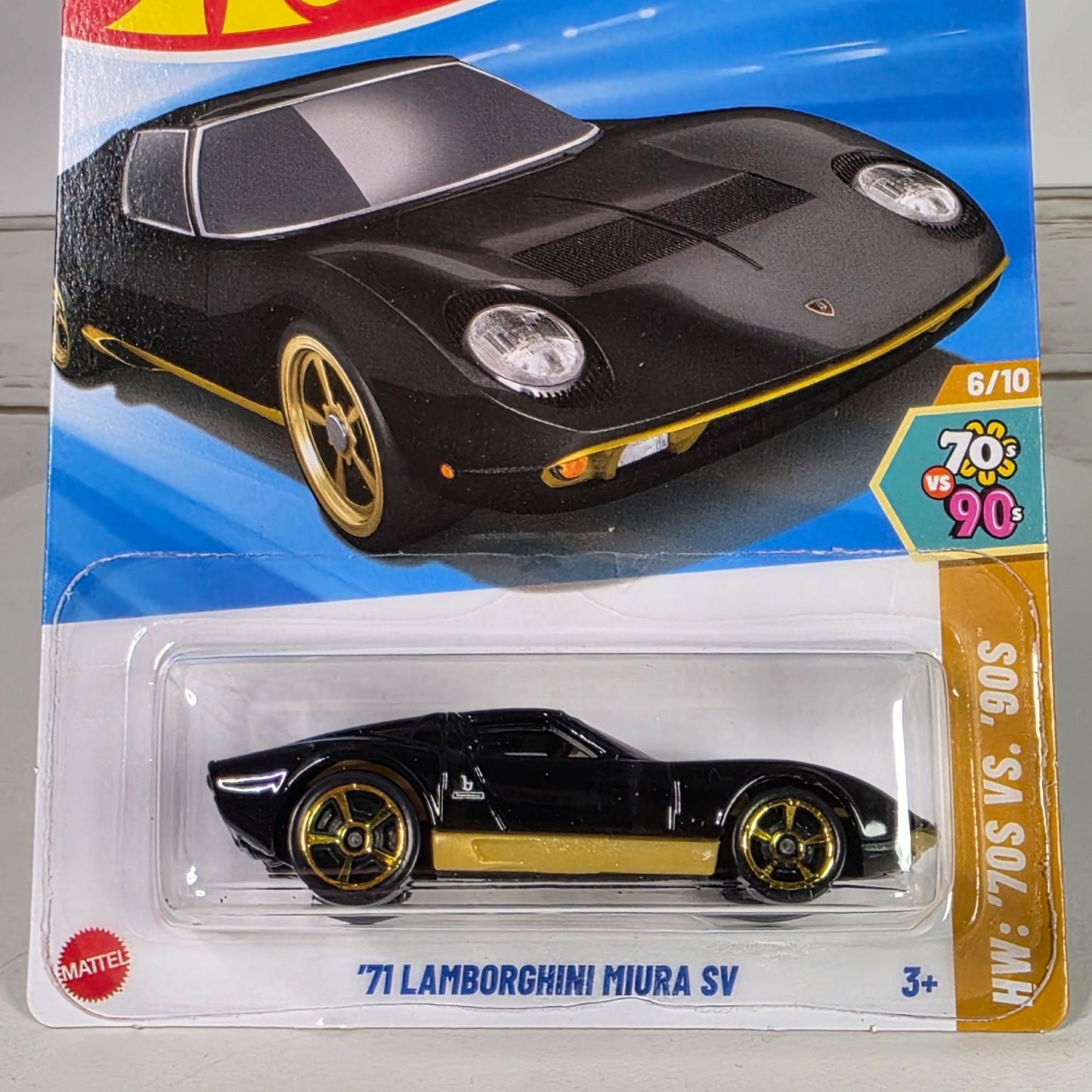 Hot Wheels 71 Lamborghini Miura SV Die-Cast Car 78/250  Guaranteed For Life  3+ Years Old  70s Vs. 90s Series