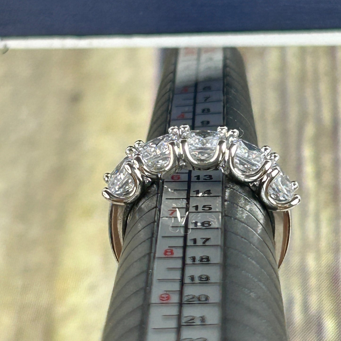 Sterling Silver White Sapphire Wedding Band With 5 Stones