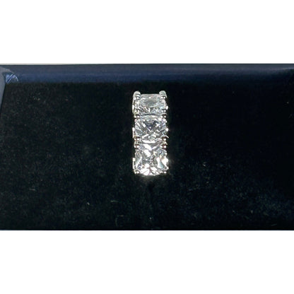 Sterling Silver White Sapphire Wedding Band With 5 Stones