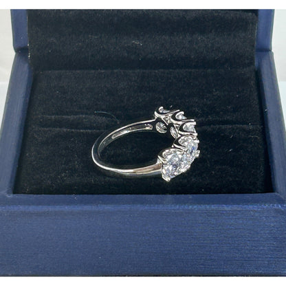 Sterling Silver White Sapphire Wedding Band With 5 Stones