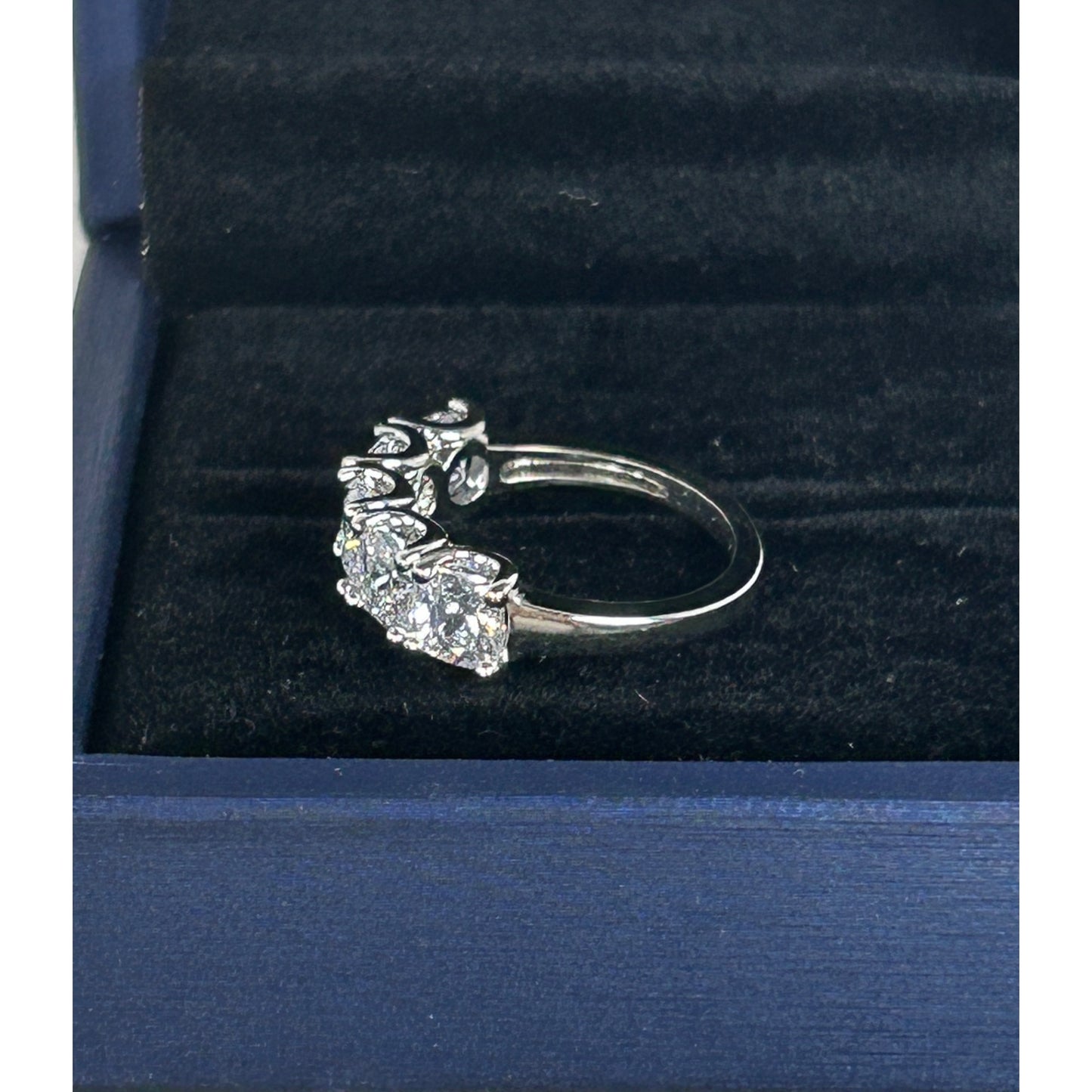 Sterling Silver White Sapphire Wedding Band With 5 Stones