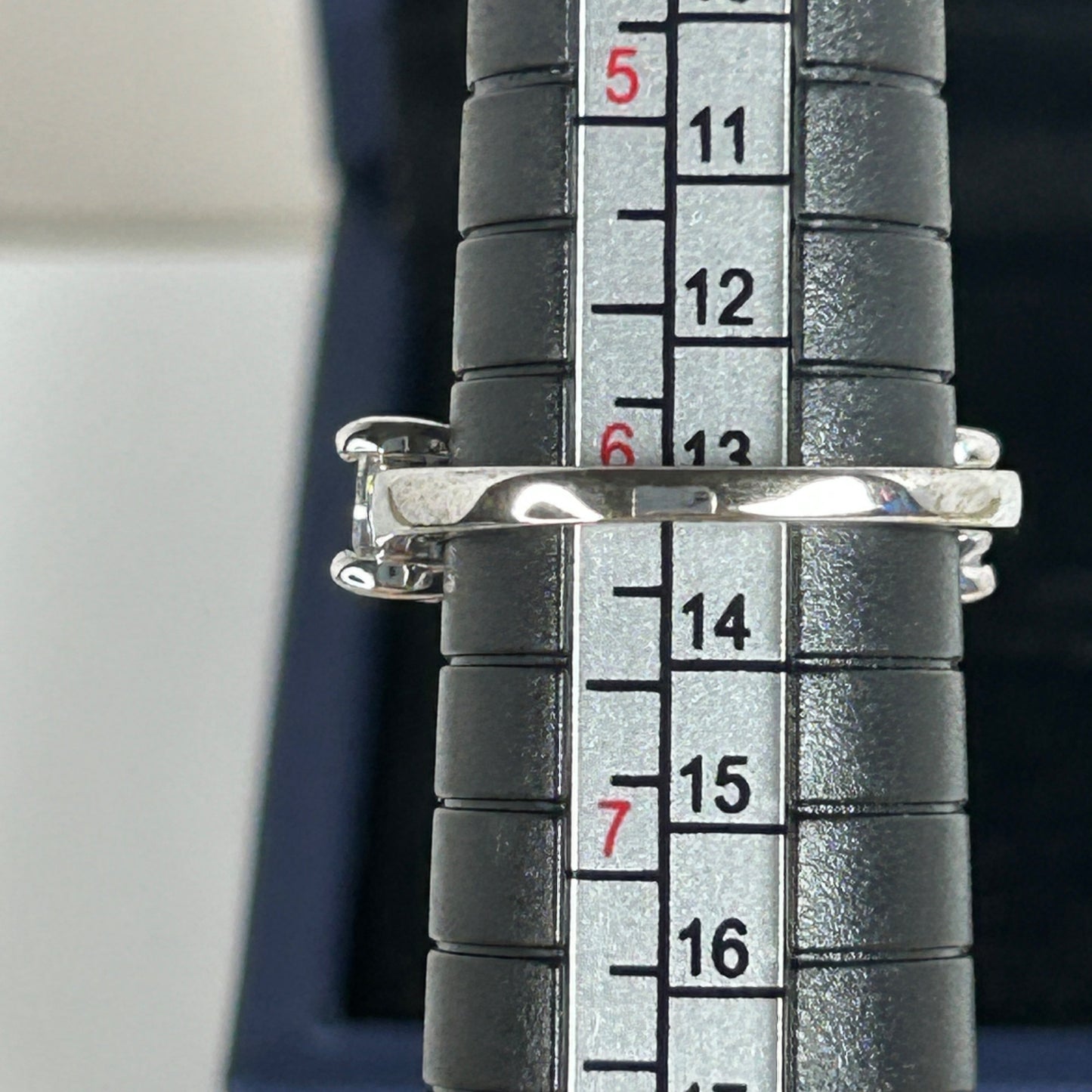 Sterling Silver White Sapphire Wedding Band With 5 Stones