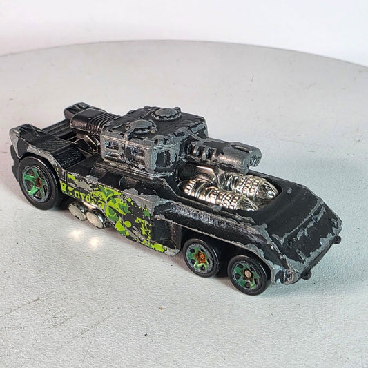 Vintage Hot Wheels Invader Black/Green Tank Diecast Loose