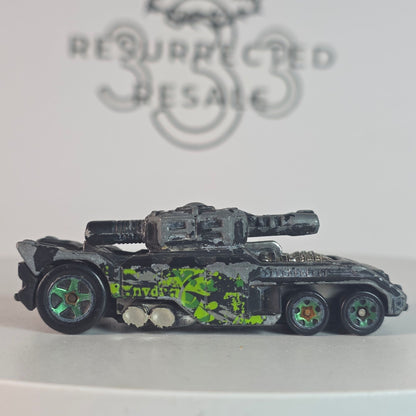 Vintage Hot Wheels Invader Black/Green Tank Diecast Loose