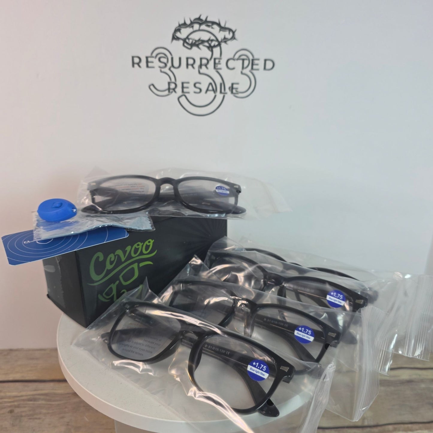 Ccyoo 5-Pack Progressive Reading Glasses +1.75 Blue Light Filter Black Frame Unisex Durable Lightweight