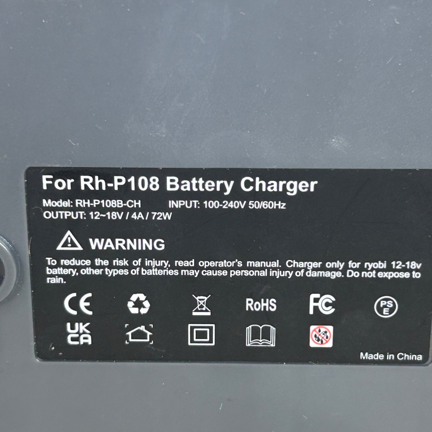 Ultimate RH-P108 Battery Charger Ryobi Rapid Charge Compatible & 1 P107 18V Lithium-Ion 1.5mAh Battery Set