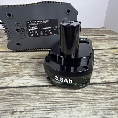 Ultimate RH-P108 Battery Charger Ryobi Rapid Charge Compatible & 1 P107 18V Lithium-Ion 1.5mAh Battery Set