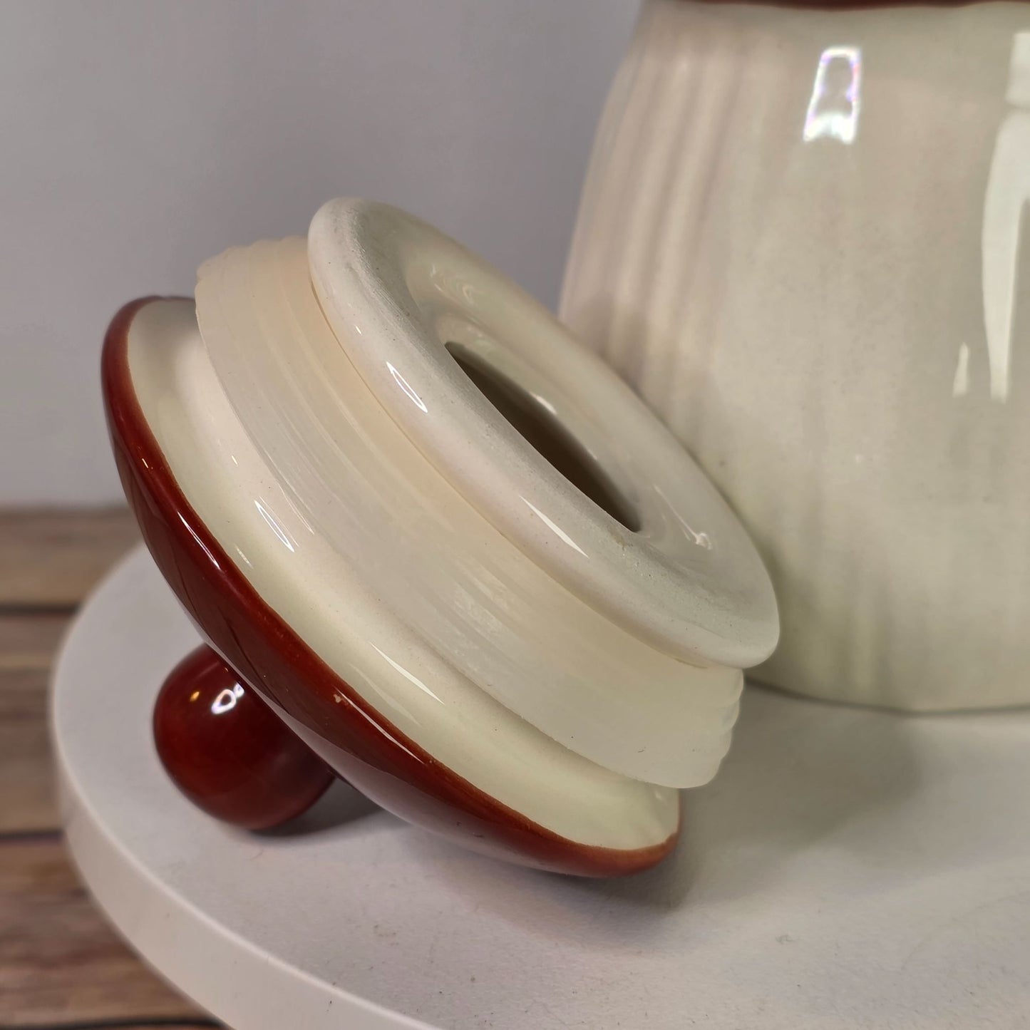 Mushroom Shaped Ceramic Cookie Jar With Lid