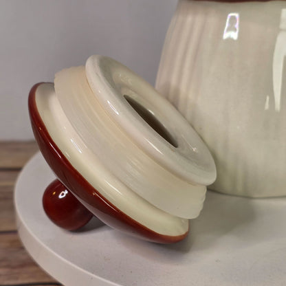 Mushroom Shaped Ceramic Cookie Jar With Lid