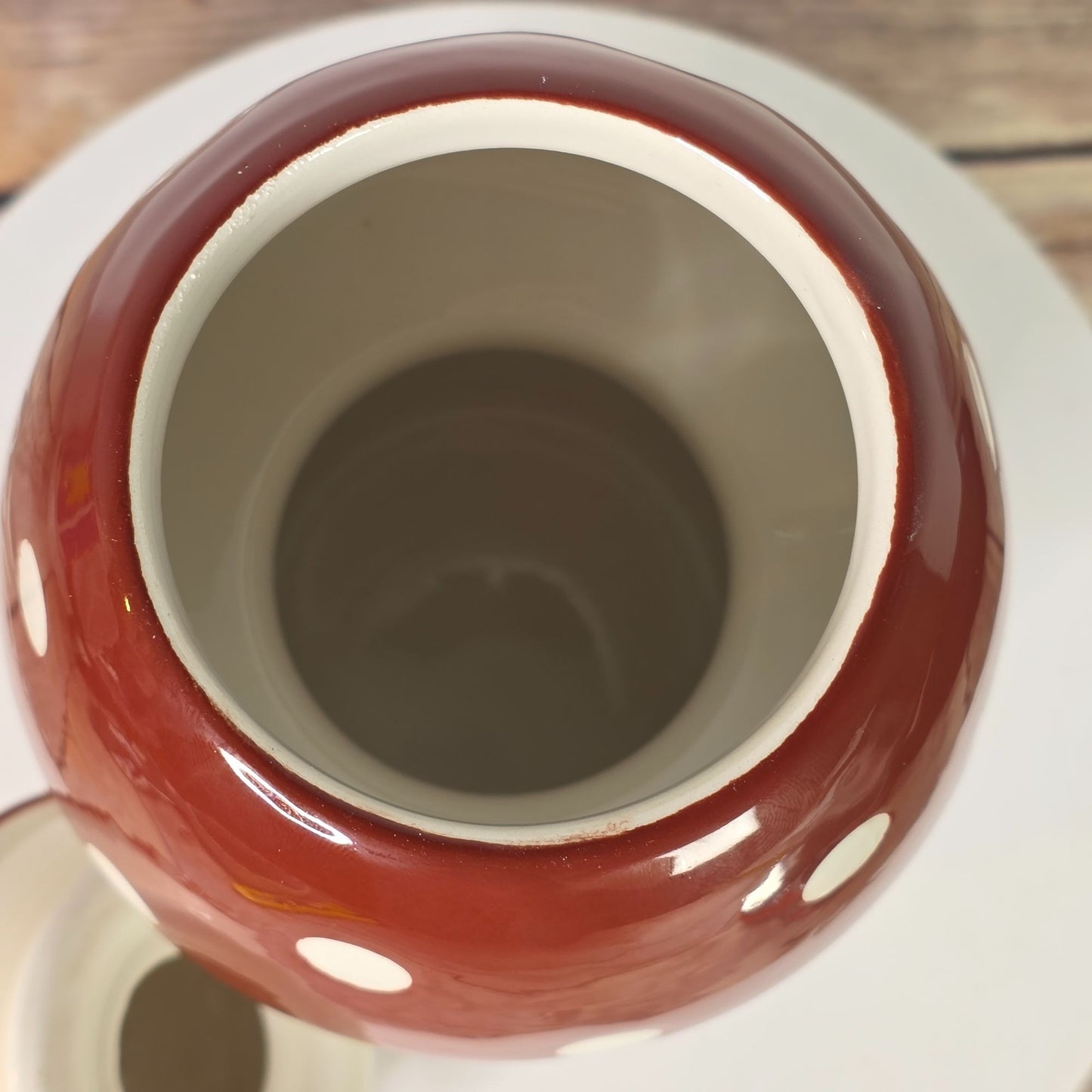 Mushroom Shaped Ceramic Cookie Jar With Lid