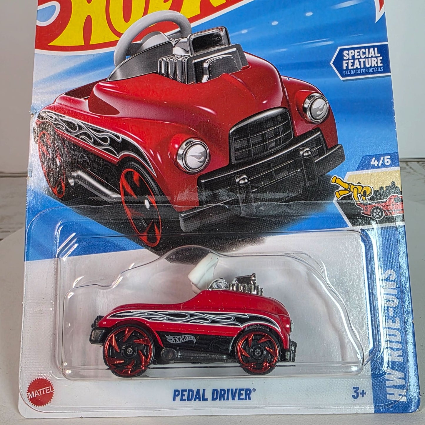 Hot Wheels Pedal Driver TH Red Die-Cast Toy Car 95/250 Limited Edition Netflix Series Special Feature 4/5 Collectible