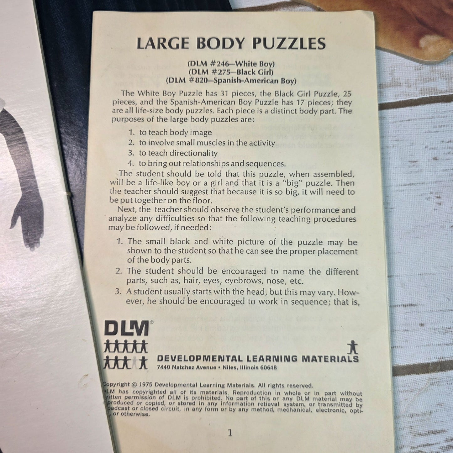 Large Body Puzzles DLM Developmental Learning Materials Educational Toy Set Missing Pieces