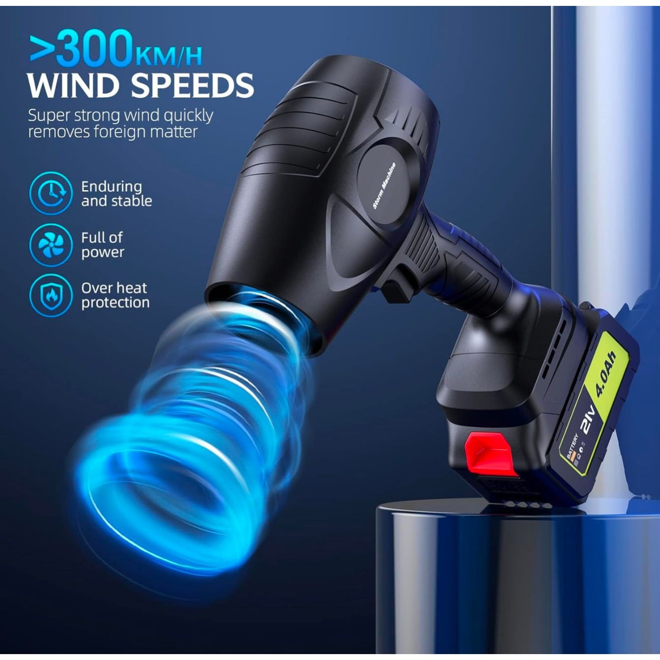 600000RPM Handheld Leaf Blower By YUQUESEN With 2 X 4.0Ah Batteries Charger & Lightweight Cordless Design L