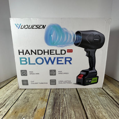 600000RPM Handheld Leaf Blower By YUQUESEN With 2 X 4.0Ah Batteries Charger & Lightweight Cordless Design L