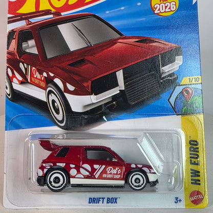 Hot Wheels Drift Box HW Euro Series 1/10 Limited Edition 2026 Red & White Design Collectible Toy Car