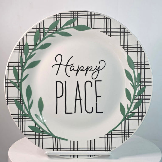 Royal Norfolk "Happy Place" Oval Stoneware Serving Platter (farmhouse style)
