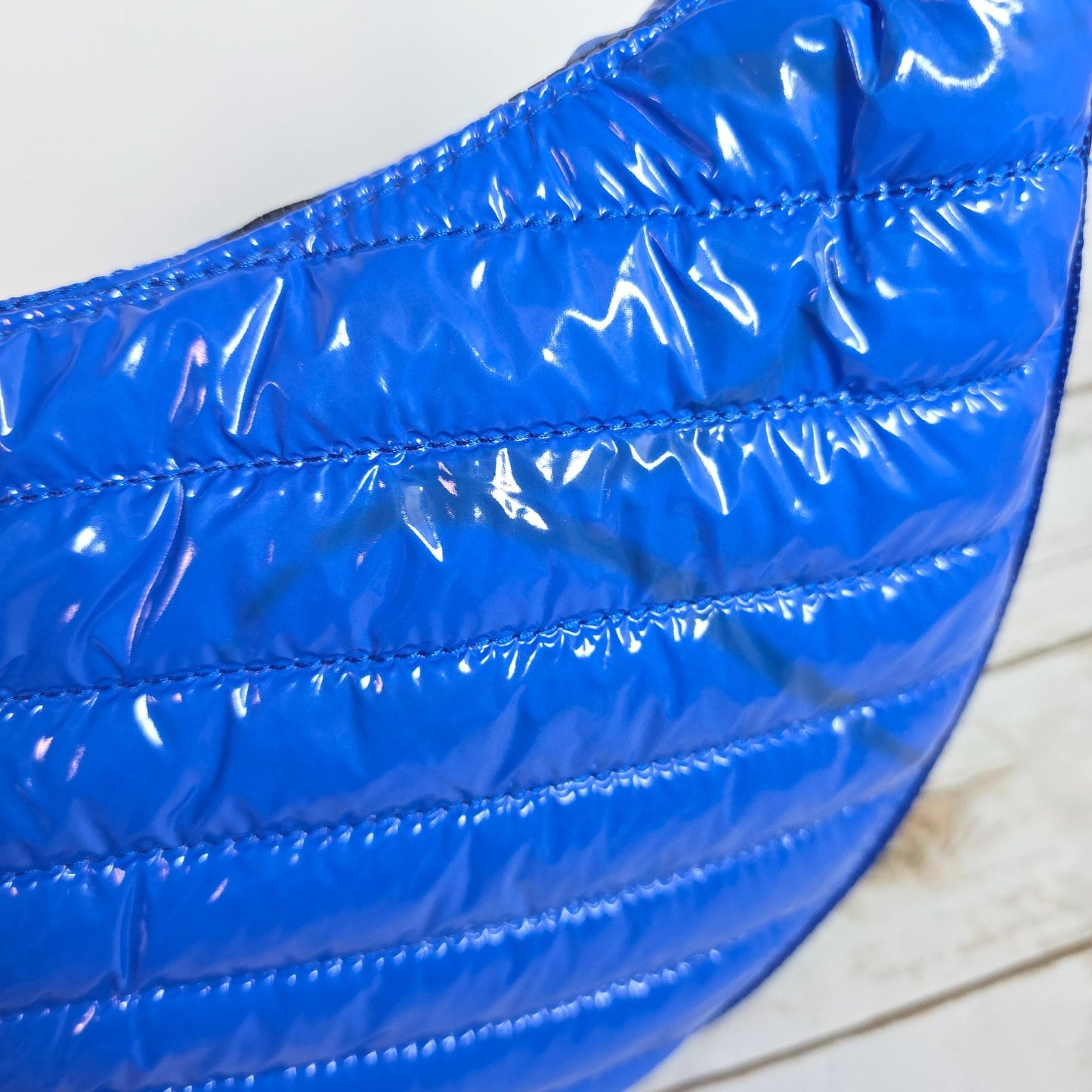 BCBGeneration Two-In-One Blue Quilted Crossbody & Shoulder Bag With Striped Adjustable Strap