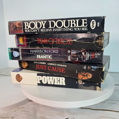Vintage VHS Movie Lot - Body Double The War Of The Roses Frantic Just Cause Power