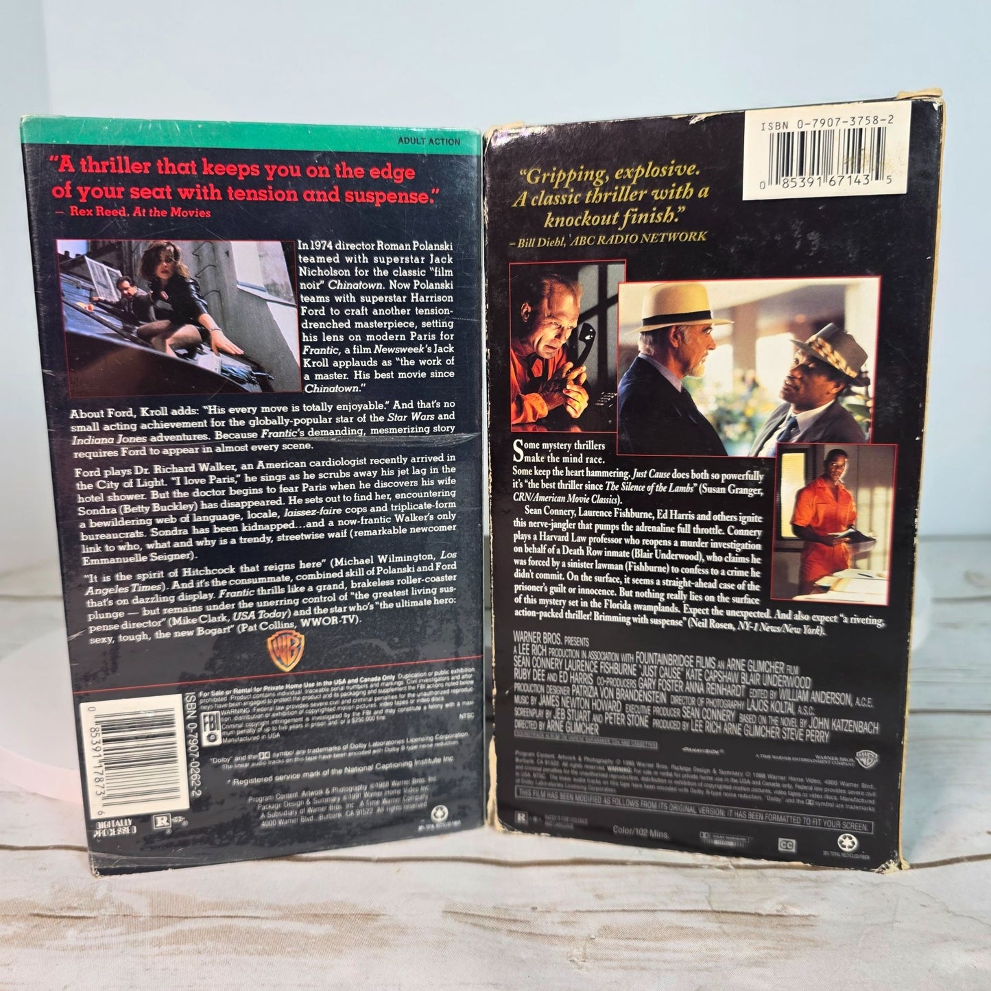 Vintage VHS Movie Lot - Body Double The War Of The Roses Frantic Just Cause Power