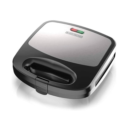 Black+Decker 3-In-1 Compact Waffle Iron Grill & Sandwich Maker With Non-Stick Removable Plates Space Saving Design