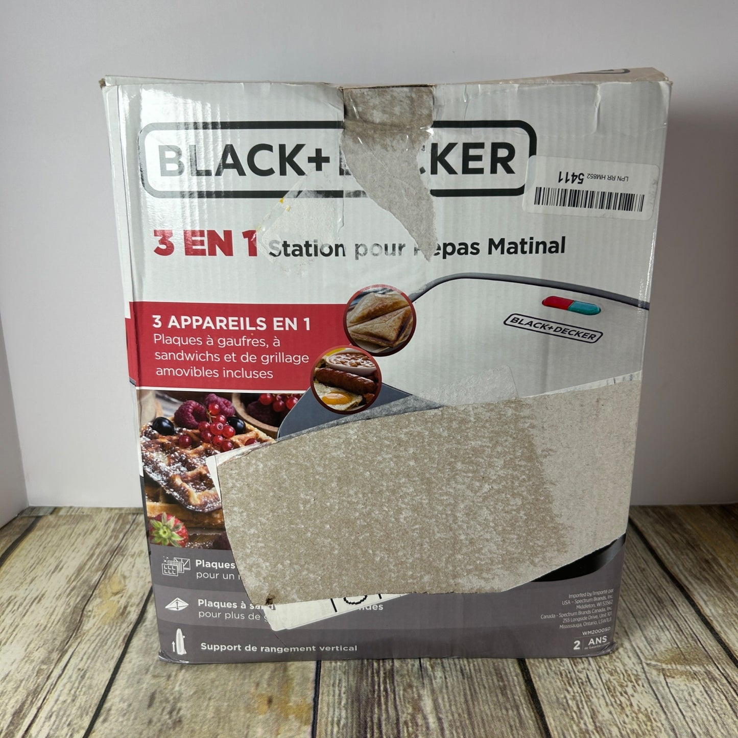 Black+Decker 3-In-1 Compact Waffle Iron Grill & Sandwich Maker With Non-Stick Removable Plates Space Saving Design