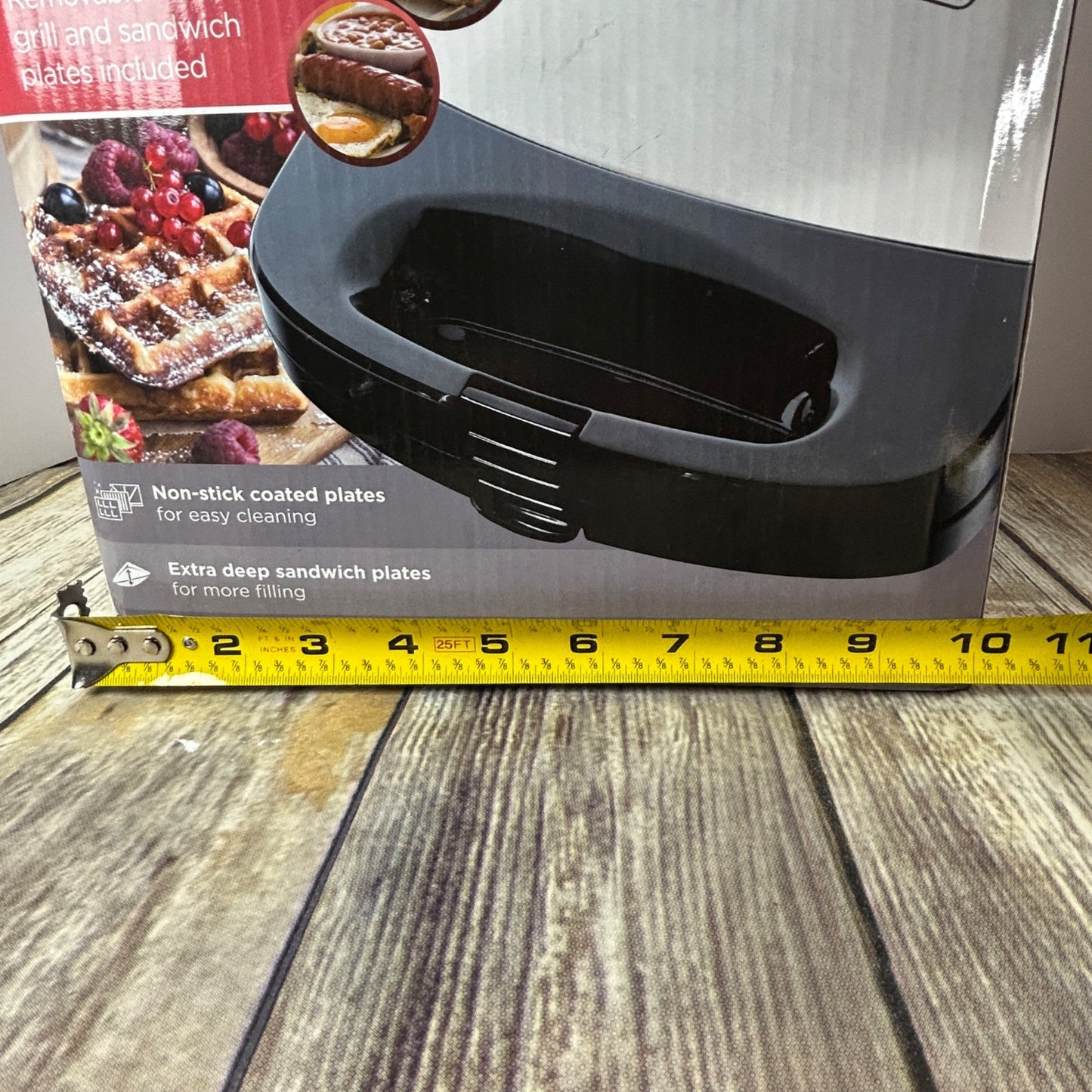 Black+Decker 3-In-1 Compact Waffle Iron Grill & Sandwich Maker With Non-Stick Removable Plates Space Saving Design