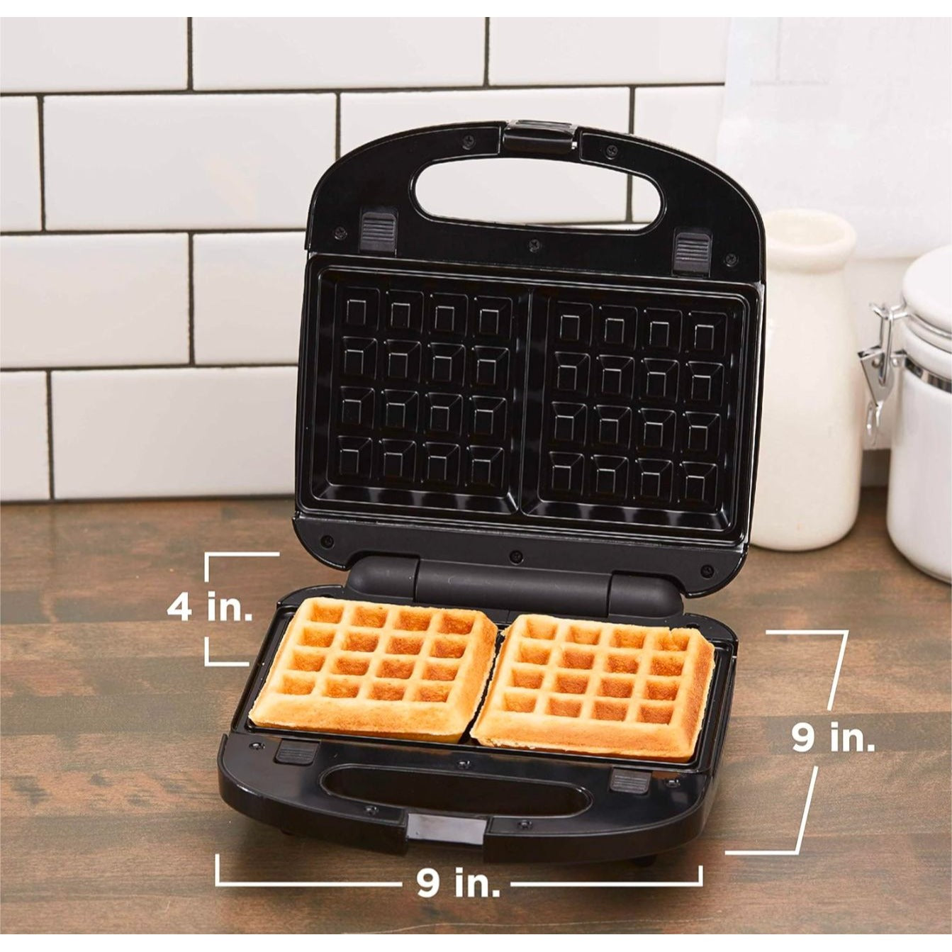 Black+Decker 3-In-1 Compact Waffle Iron Grill & Sandwich Maker With Non-Stick Removable Plates Space Saving Design