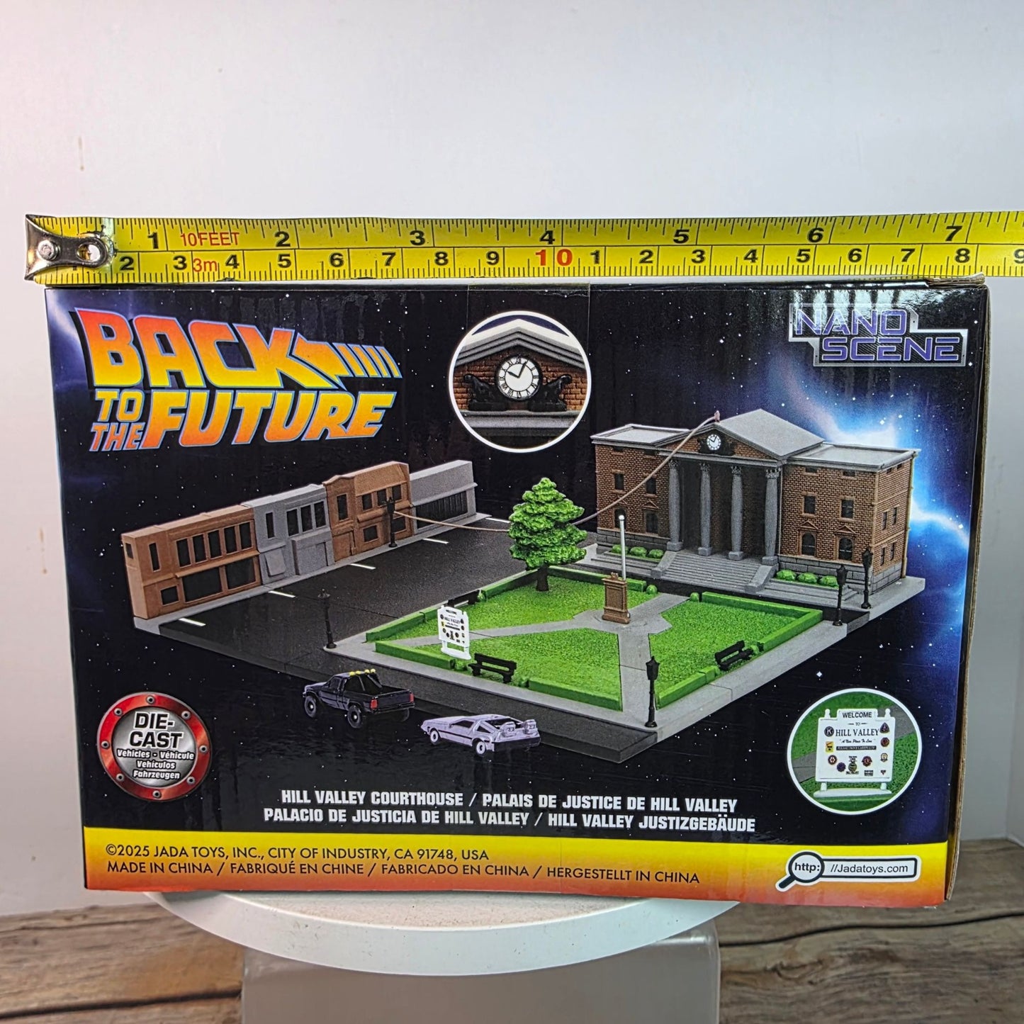 Back To The Future Nano Scene Hill Valley Courthouse Set With Die-Cast Delorean & Time Machine
