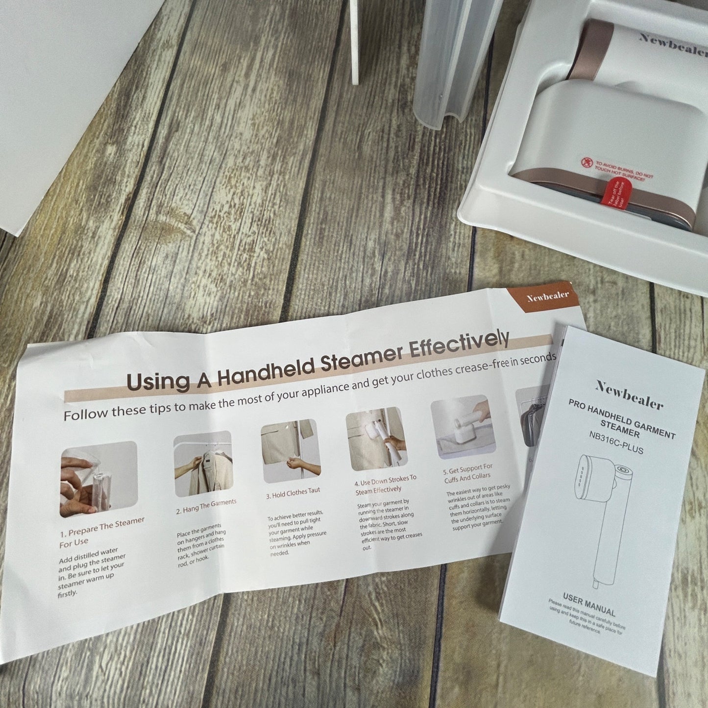 Newbealer Pro Handheld Garment Steamer With Accessories For Clothes & Fabric Wrinkle Removal