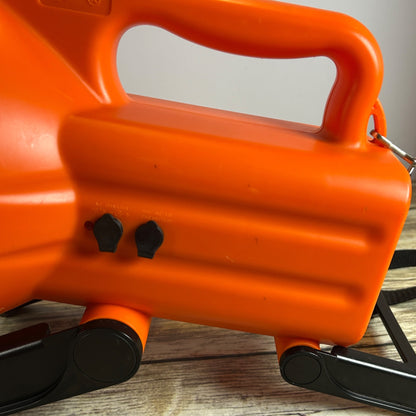 Cyclops S600 Rechargeable Spotlight With Adjustable Stand & Shoulder Strap 12V DC Compatible Bright Beam Durable Plastic Orange & Black