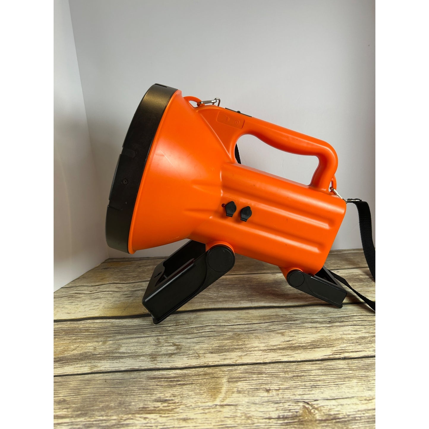 Cyclops S600 Rechargeable Spotlight With Adjustable Stand & Shoulder Strap 12V DC Compatible Bright Beam Durable Plastic Orange & Black