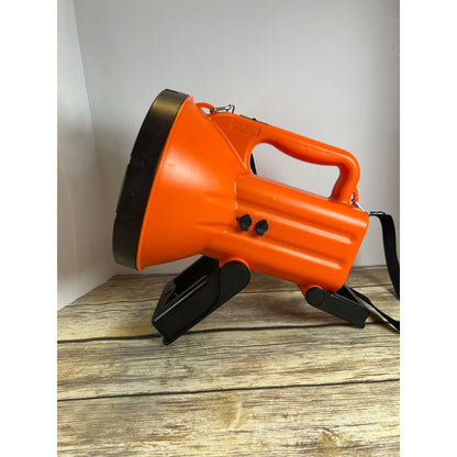 Cyclops S600 Rechargeable Spotlight With Adjustable Stand & Shoulder Strap 12V DC Compatible Bright Beam Durable Plastic Orange & Black