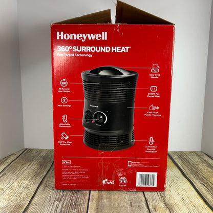 Honeywell 360° Surround Portable Electric Heater With Adjustable Thermostat & Safety Features