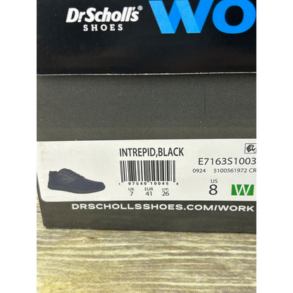 Dr. Scholls Womens Work Lace-Up Shoes Black Size 8 Slip-Resistant Comfort Sneaker