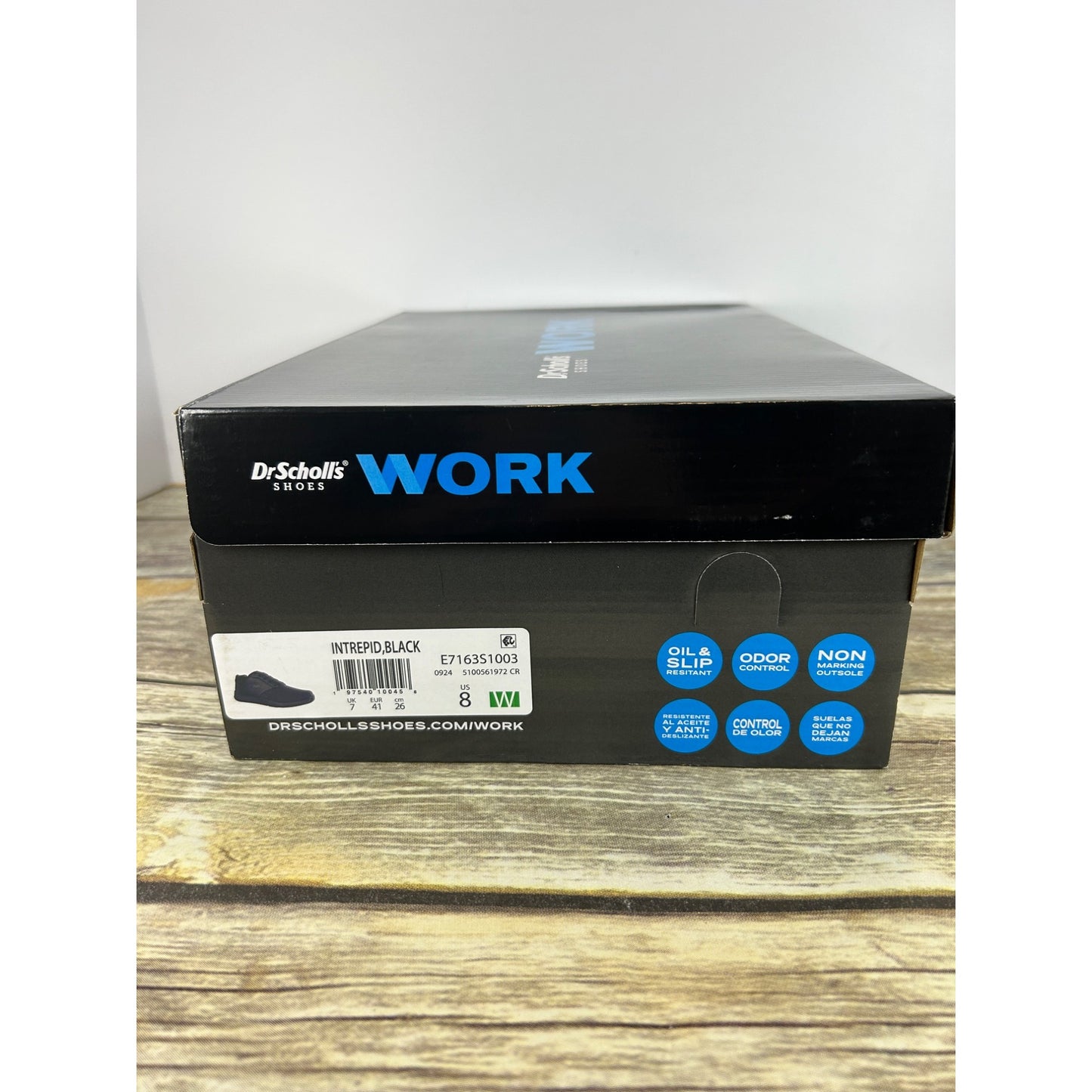 Dr. Scholls Womens Work Lace-Up Shoes Black Size 8 Slip-Resistant Comfort Sneaker