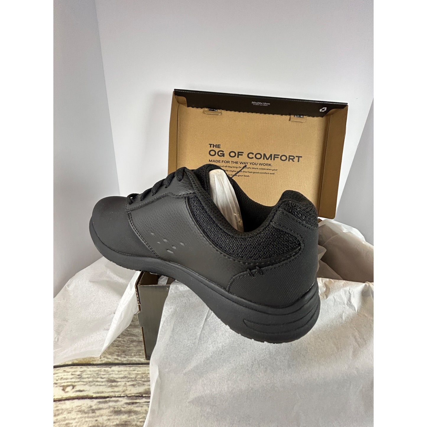 Dr. Scholls Womens Work Lace-Up Shoes Black Size 8 Slip-Resistant Comfort Sneaker