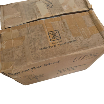 Tewloss 26" Swivel Bar Stools Set Of 2 Leather Counter Height Chairs With Nailhead Trim & Button-Tufted Backrest