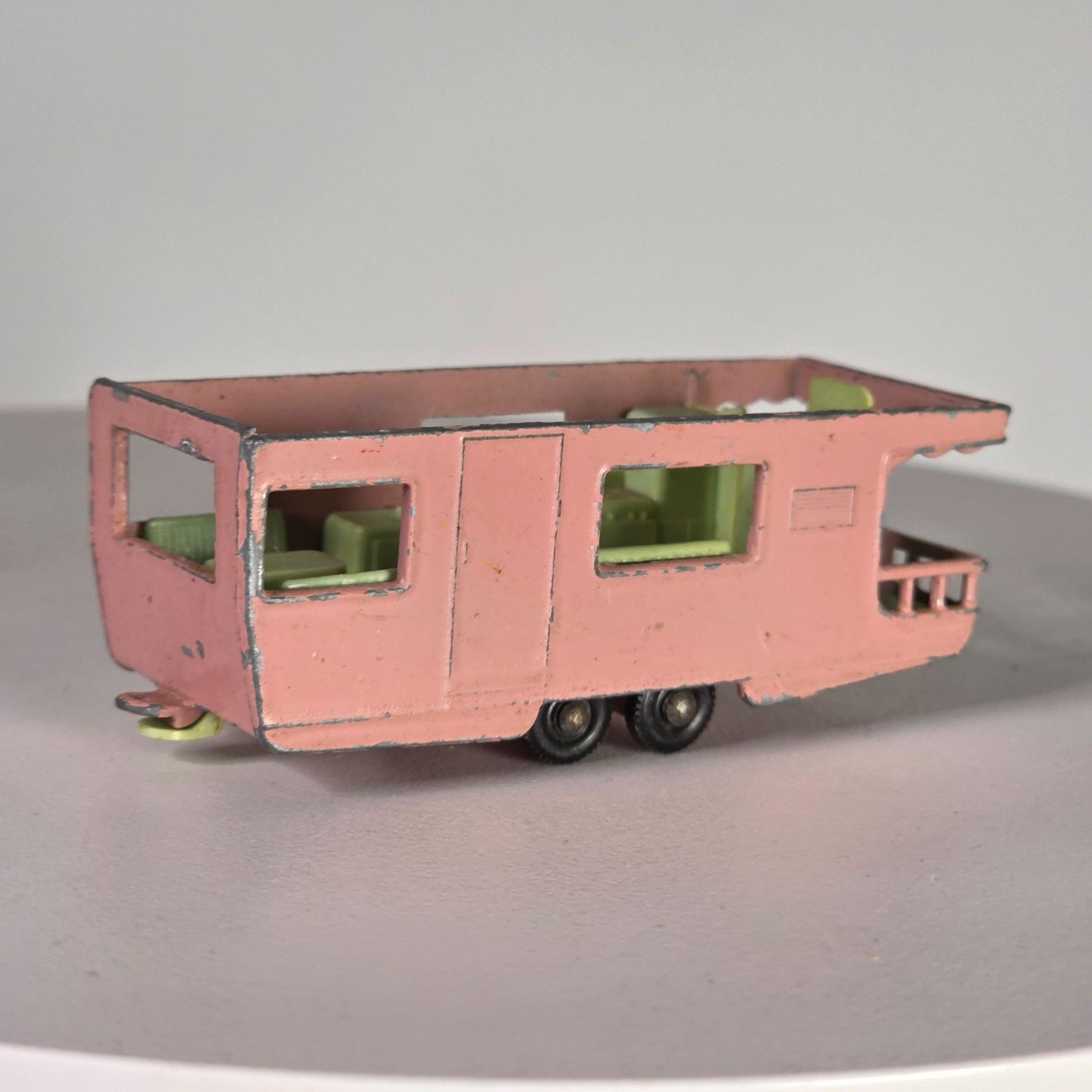 Vintage Lesney Matchbox Series No. 23 Trailer Caravan Pink Diecast Model