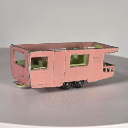 Vintage Lesney Matchbox Series No. 23 Trailer Caravan Pink Diecast Model