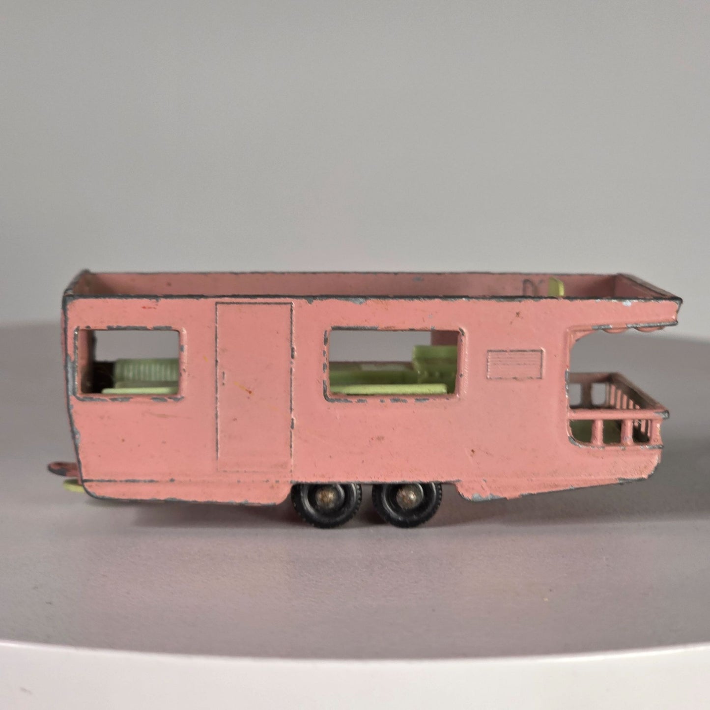 Vintage Lesney Matchbox Series No. 23 Trailer Caravan Pink Diecast Model