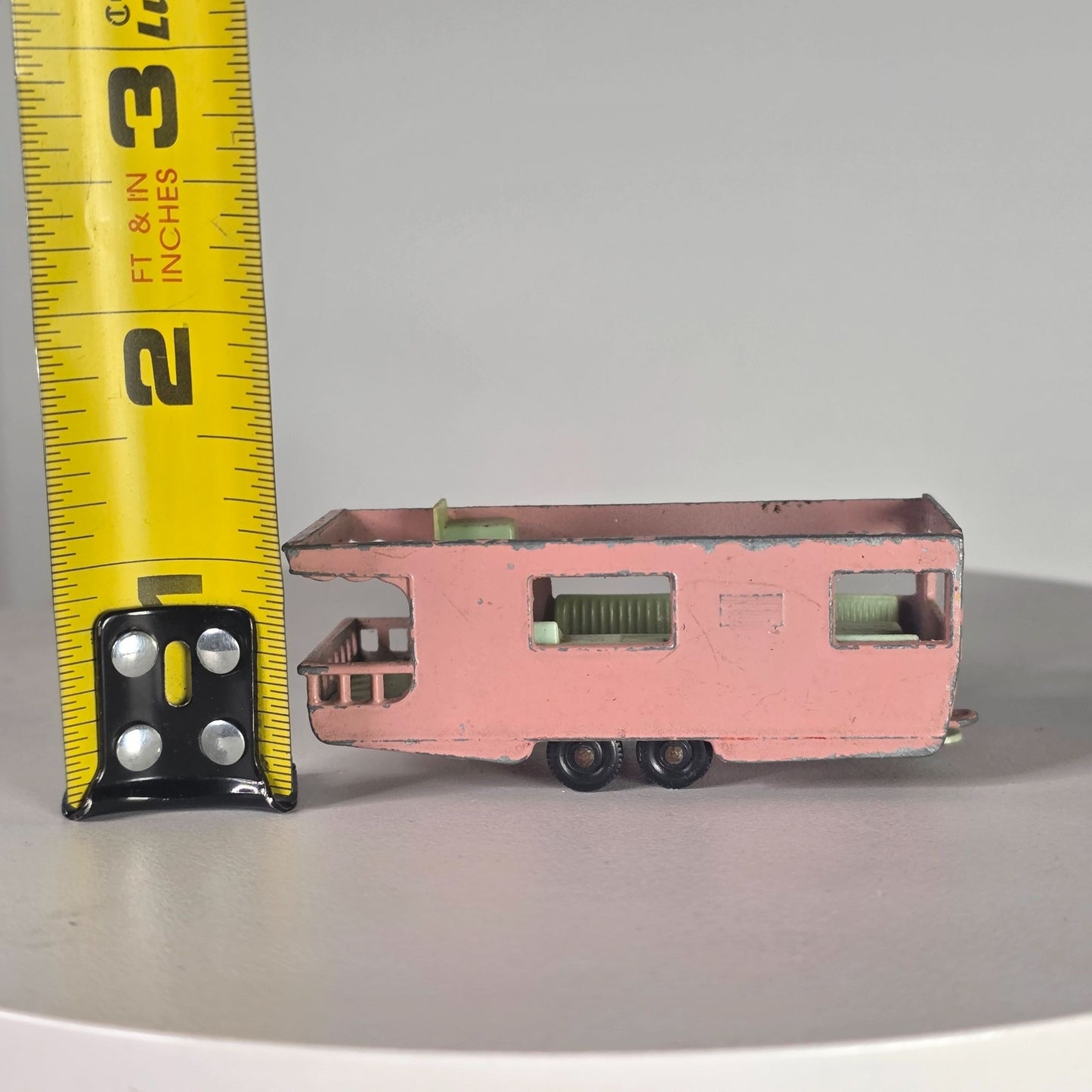 Vintage Lesney Matchbox Series No. 23 Trailer Caravan Pink Diecast Model