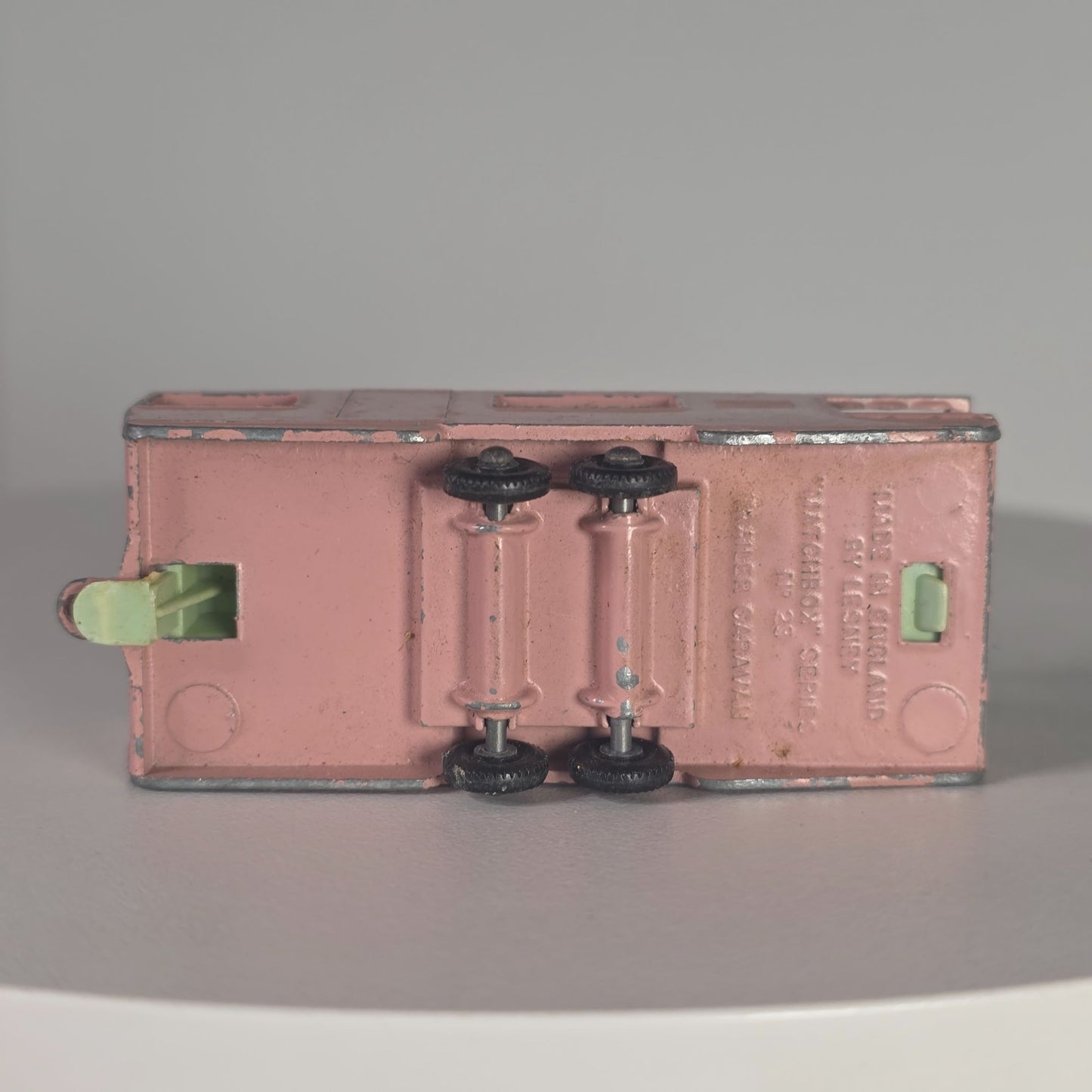 Vintage Lesney Matchbox Series No. 23 Trailer Caravan Pink Diecast Model