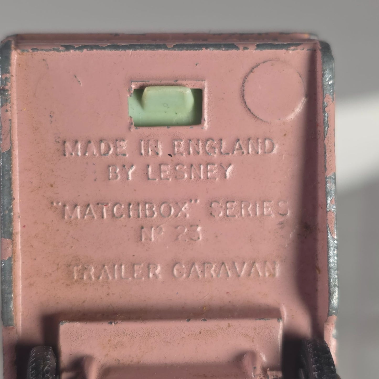 Vintage Lesney Matchbox Series No. 23 Trailer Caravan Pink Diecast Model