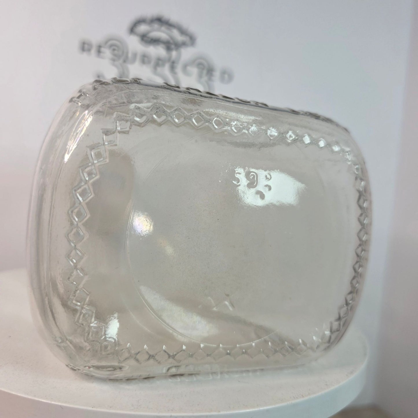 RARE VTG 1/2 Half Gallon Glass Milk Bottle WAVY RIPPLED Embossed Farmhouse Decor