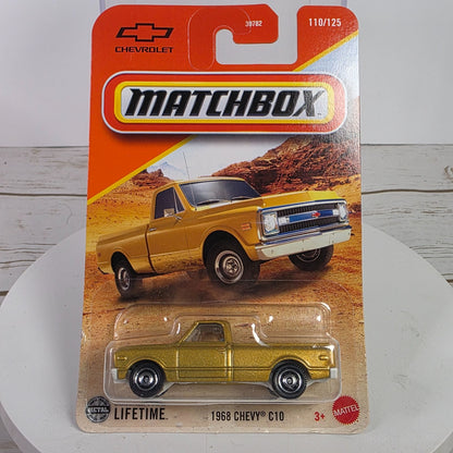 1968 Chevy C10 Gold Die-Cast Matchbox Truck Collectible By Mattel